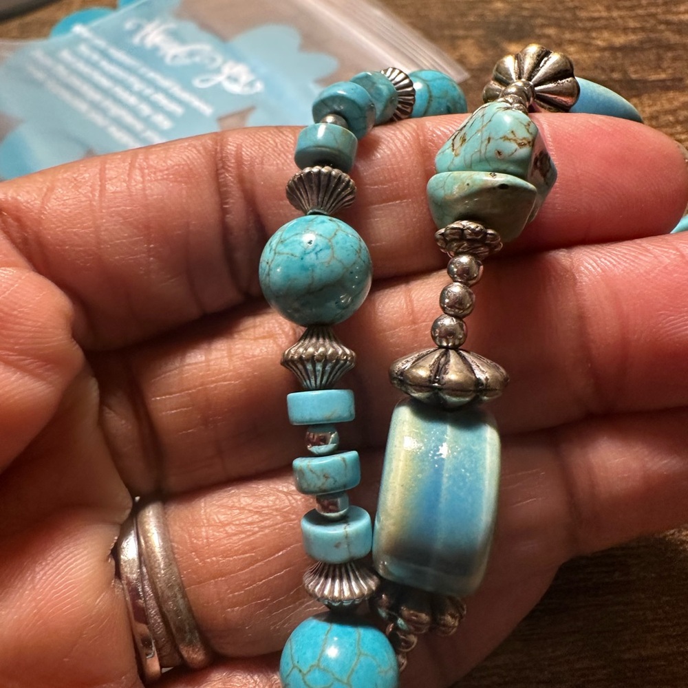 Chico’s Natural Gemstone Station Statement Neckla… - image 3